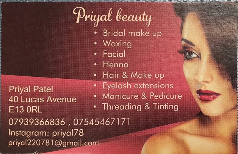 Priyal Beauty | Makeup & Beauty Salon in East London