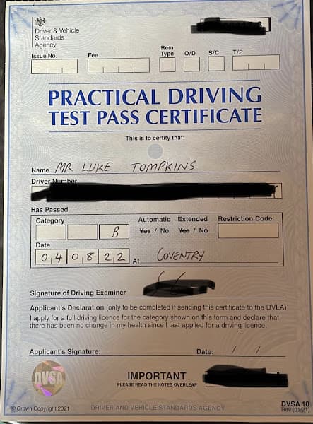 Driving lessons in Coventry